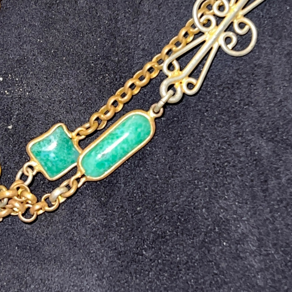 Antique Art Deco Peking glass necklace 24” - Picture 3 of 6